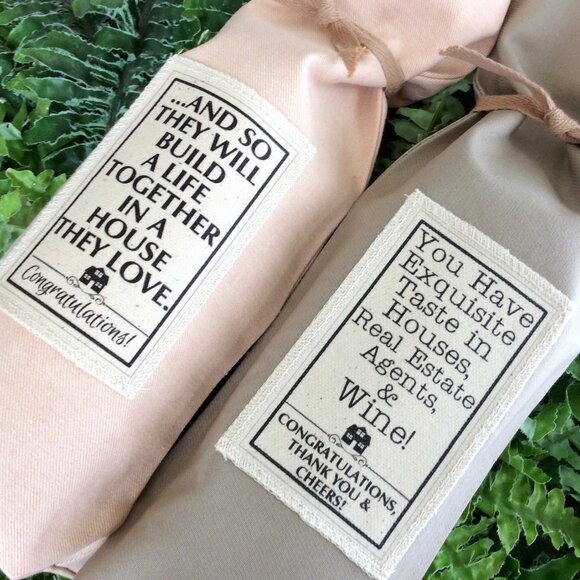 REAL ESTATE REALTOR Set of 10 Wine Gift Bags for Baskets Closing Gift, New Home - Picture 4 of 5